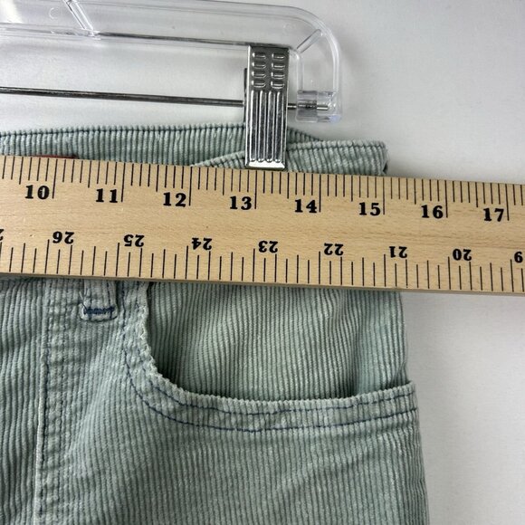 Anthropologie Pilcro 30 The Icon Mid-Rise Corduroy Chop Pocket Flare Jeans Green - Picture 5 of 16